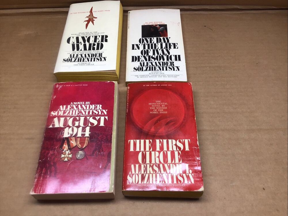 Aleksandr Solzhenitsyn Paperback Lot 4 Cancer Ward August 1914 Ivan Denisovich
